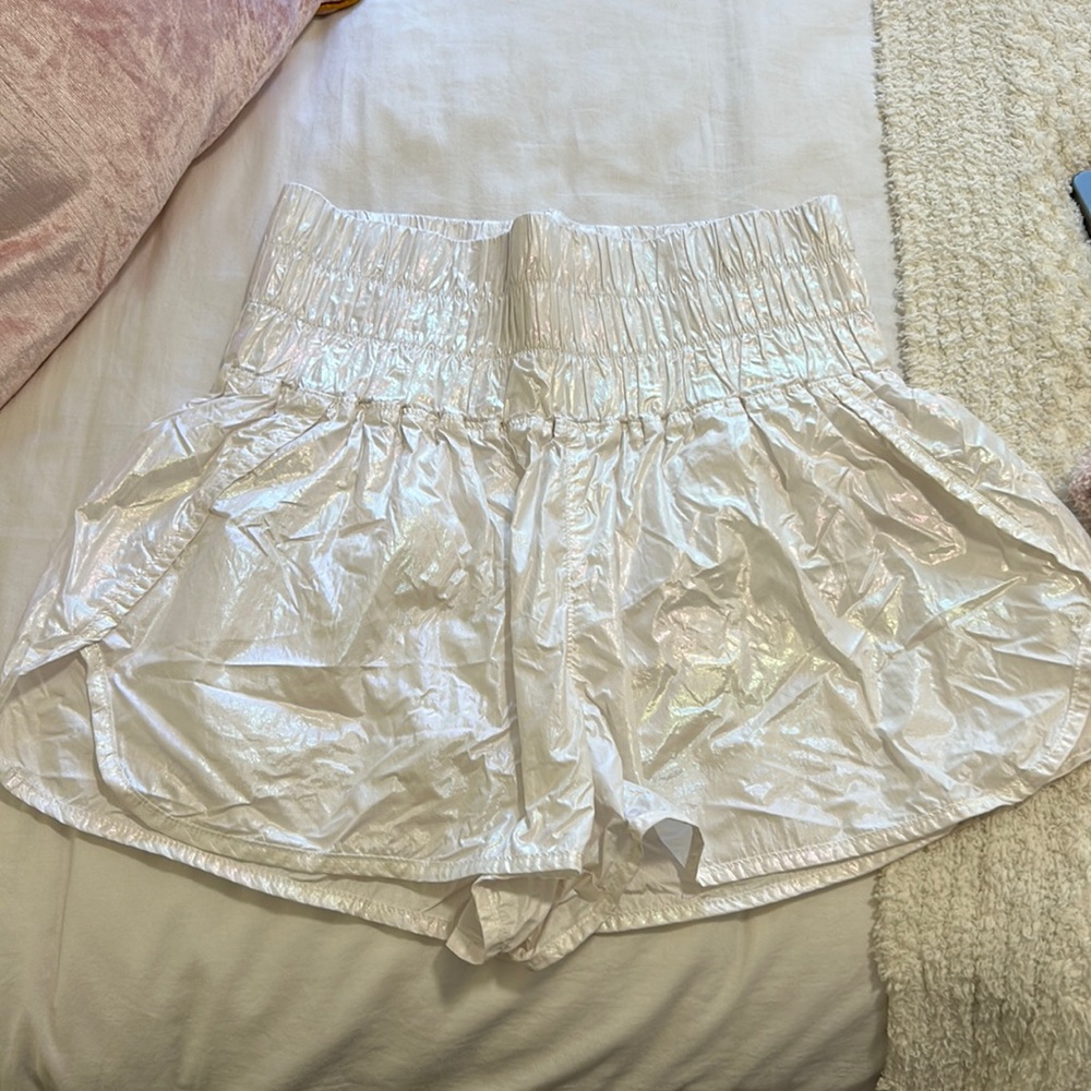 Free people movement limited edition way home shorts!!! Pearlescent/chrome